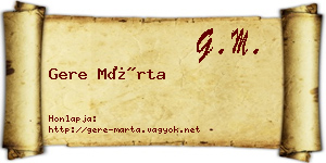 Gere Márta névjegykártya