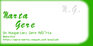 marta gere business card